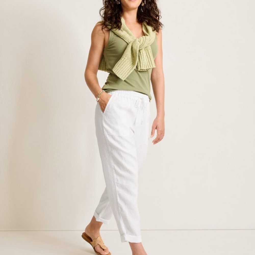 Tommy Bahama Two Palms Tapered Linen Pants , White , XS but fits like a Medium